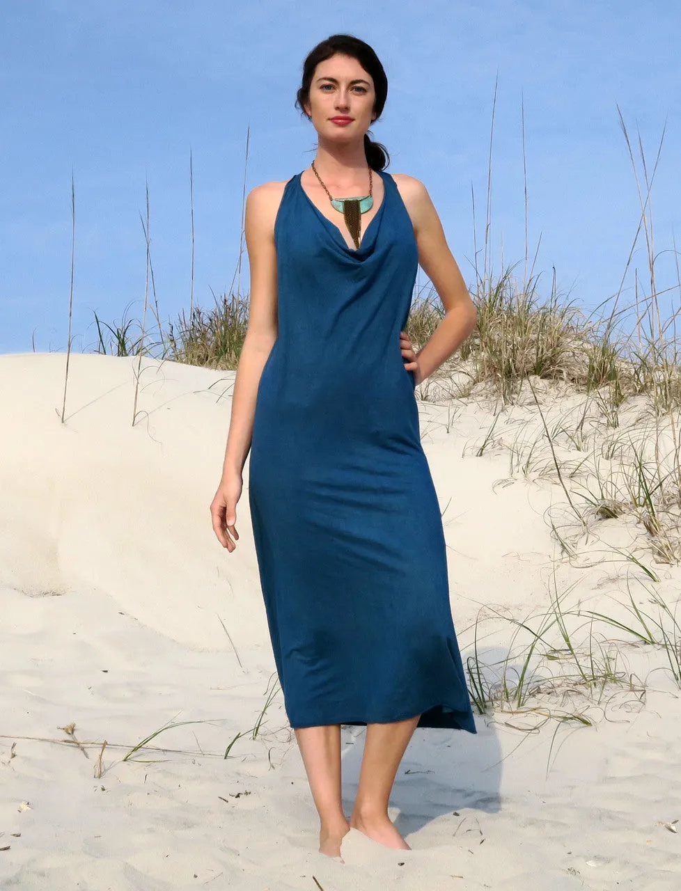 Float Neck Racerback Simplicity Below Knee Dress