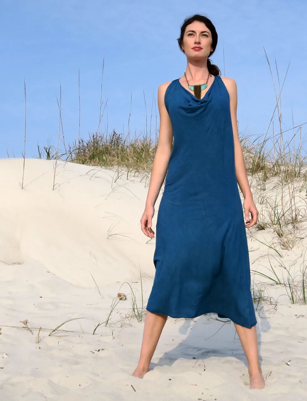 Float Neck Racerback Simplicity Below Knee Dress