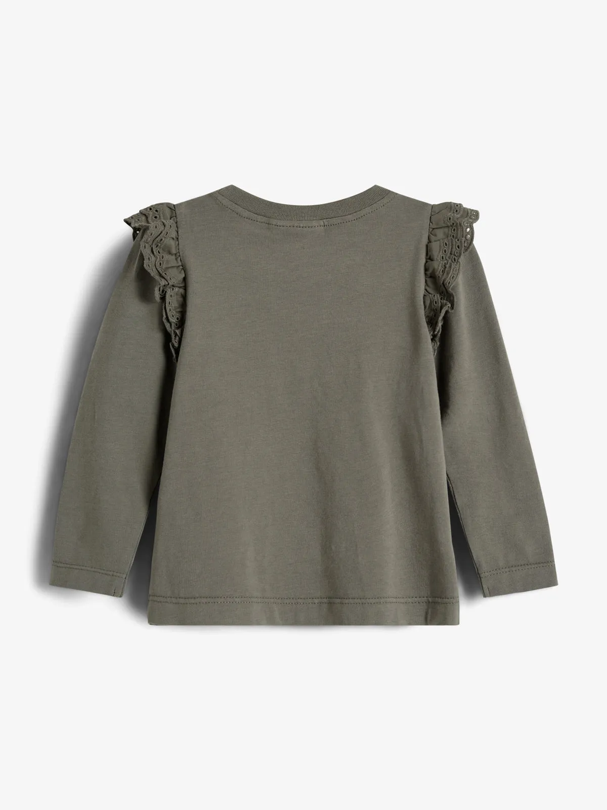Frill Cap Jersey Blouse - Little - Green