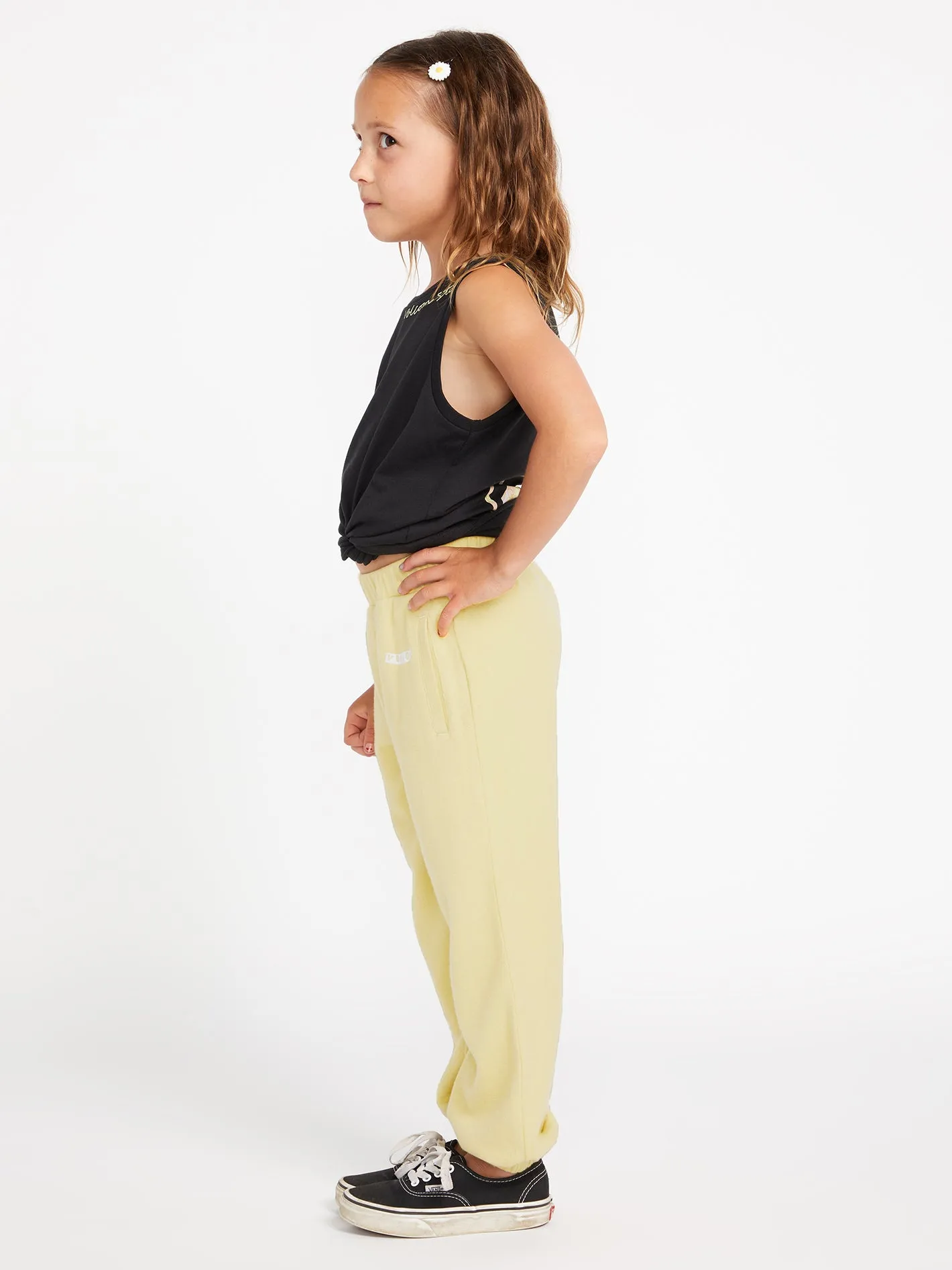 Girls Lived in Lounge Fleece Elastic Waist Pants - Citron