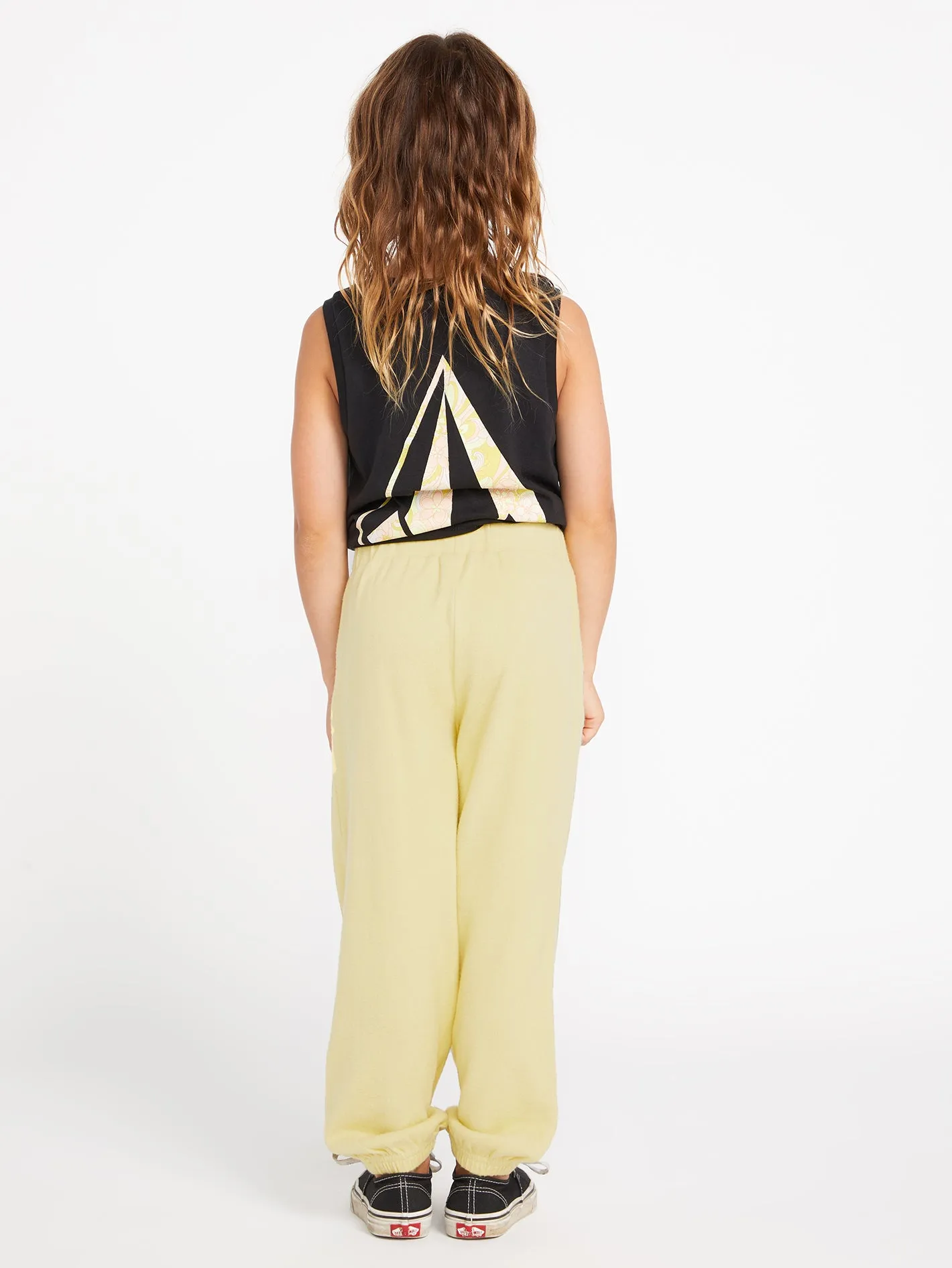 Girls Lived in Lounge Fleece Elastic Waist Pants - Citron