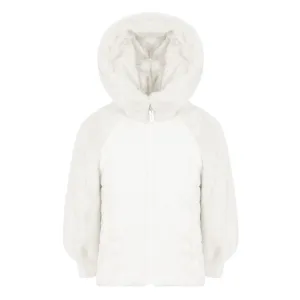 Girls Off White Fur Coat