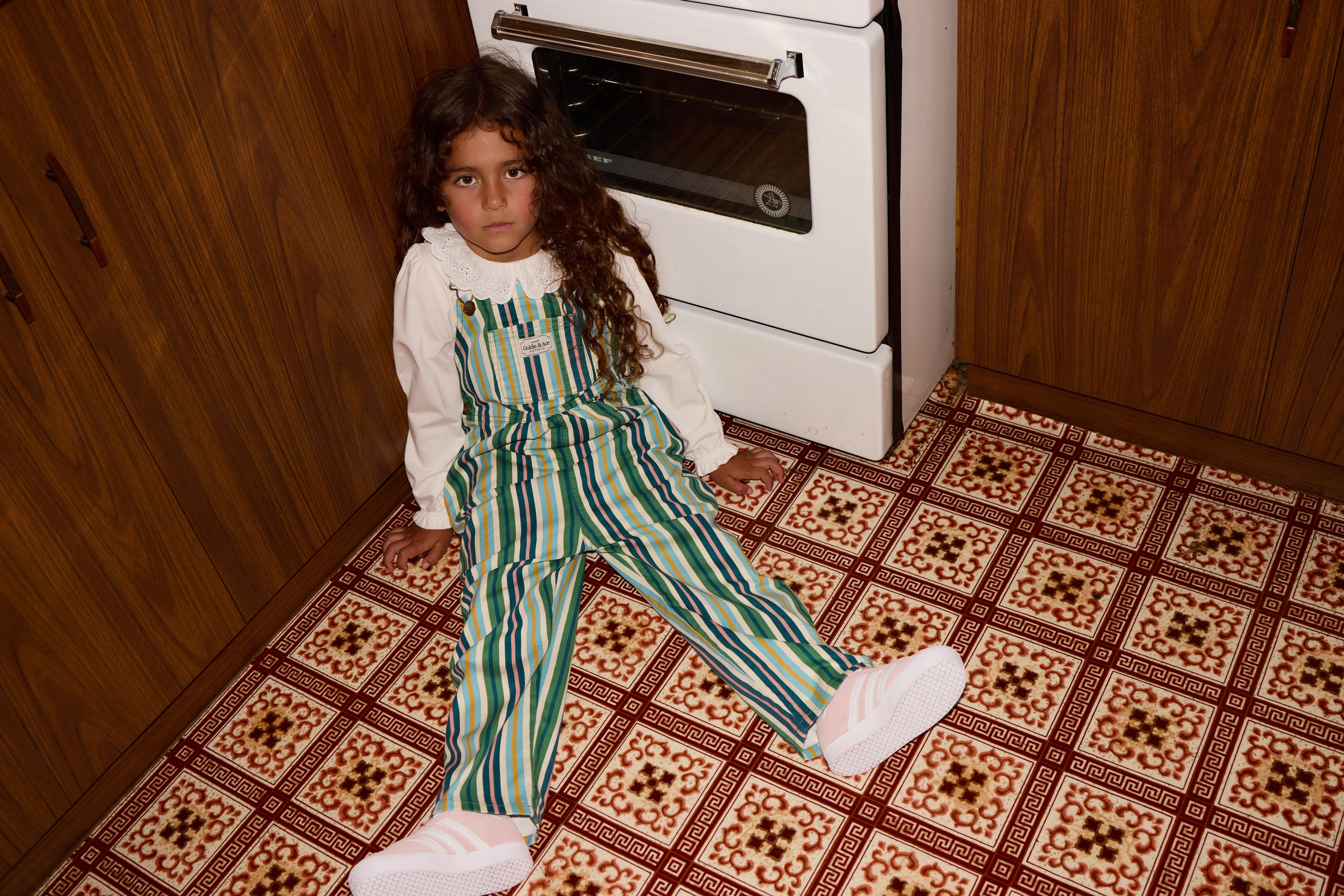Goldie   Ace Austin Evergreen Stripe Denim Overalls