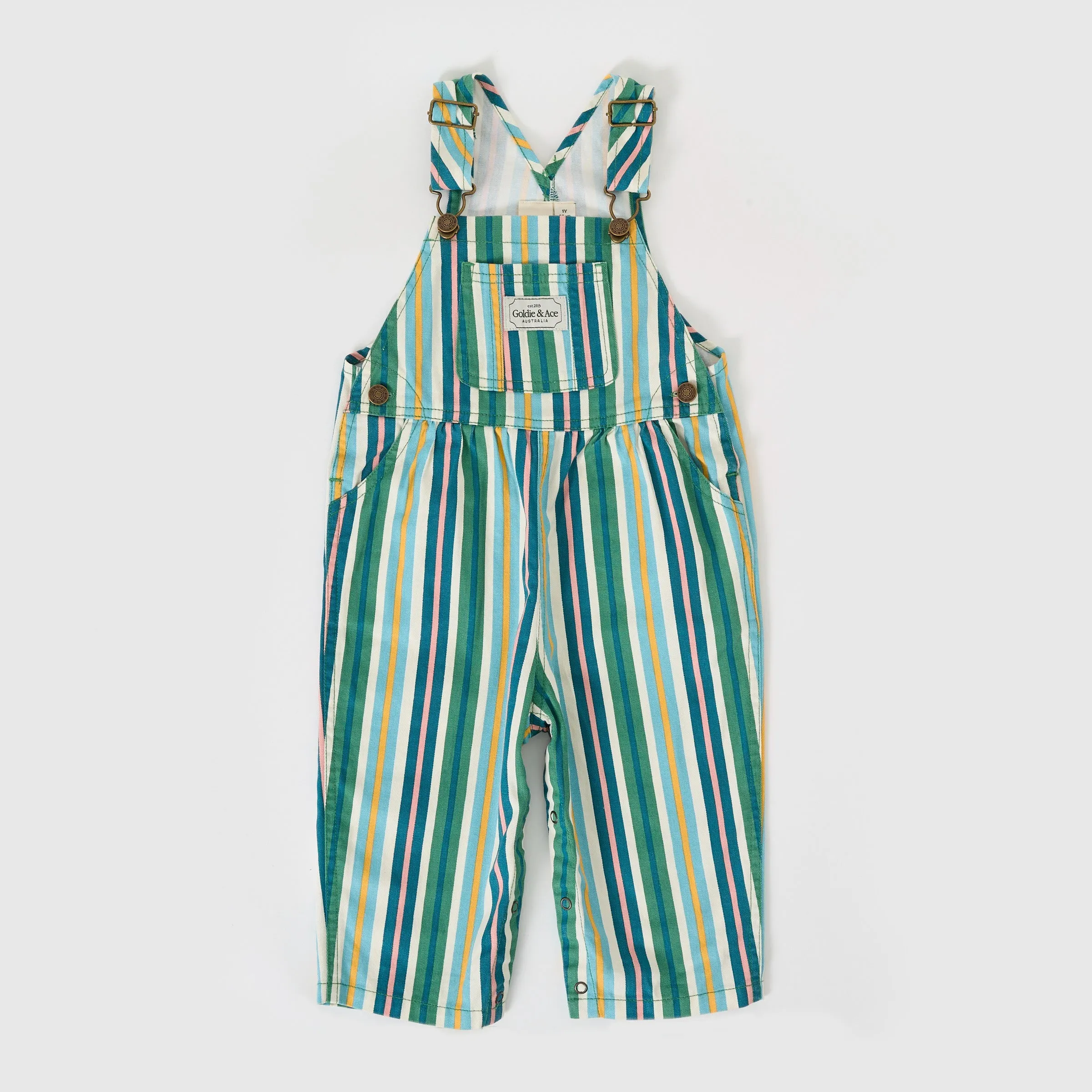 Goldie   Ace Austin Evergreen Stripe Denim Overalls