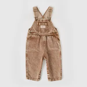 Goldie   Ace Austin Vintage Washed Denim Overalls Brown