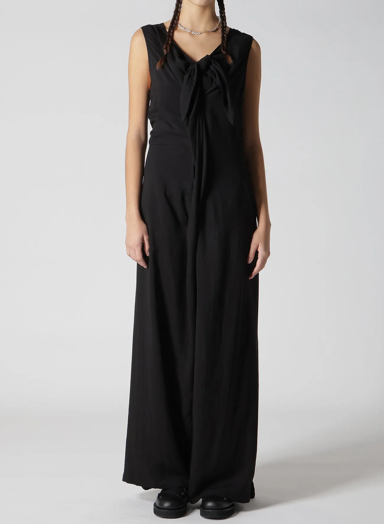 HARD TWIST GABARDINE FRONT RIBBON OVERALLS