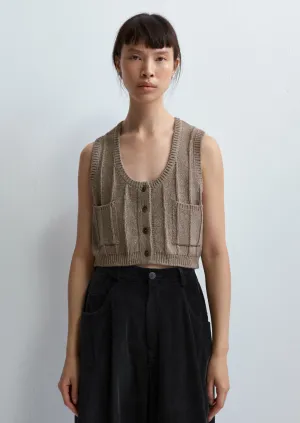 Heather Cotton Waistcoat, Taupe