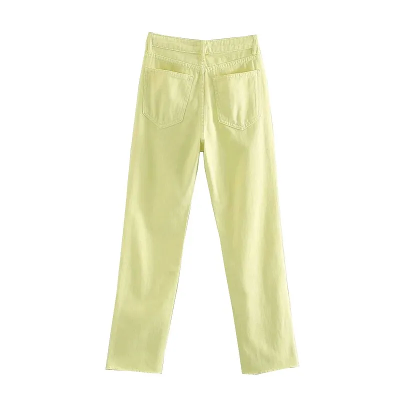 HIGH WAIST STRAIGHT-LEG JEANS