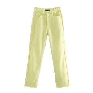 HIGH WAIST STRAIGHT-LEG JEANS