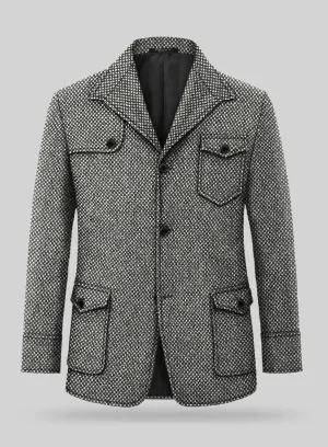 Highlander Heavy Honeycomb Gray Hunter Style Tweed Jacket