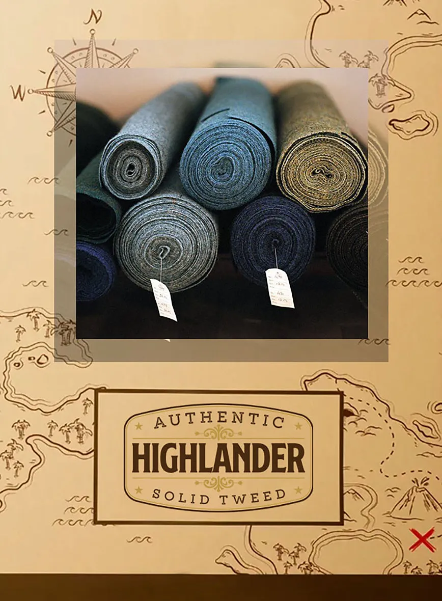 Highlander Heavy Honeycomb Gray Hunter Style Tweed Jacket