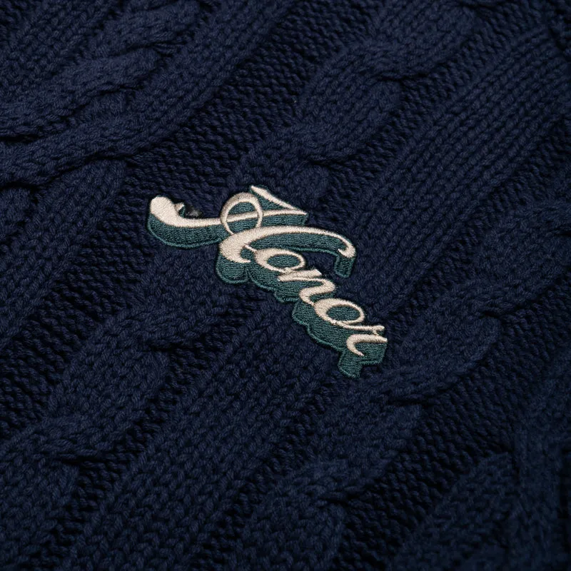 Honor The Gift Cable Zip Leisure Henley - Navy