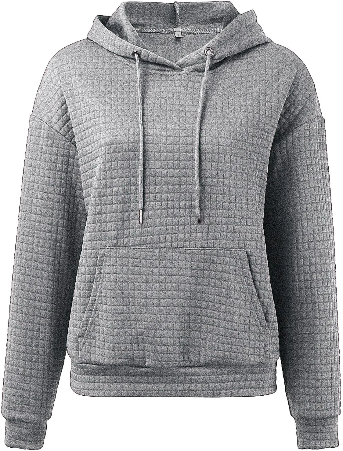 Hoodies for Women Waffle Knit Tops for Women Oversized Waffle Knit Shirt Hoodies for Women with Pocket Fall Sweatshirt 2024