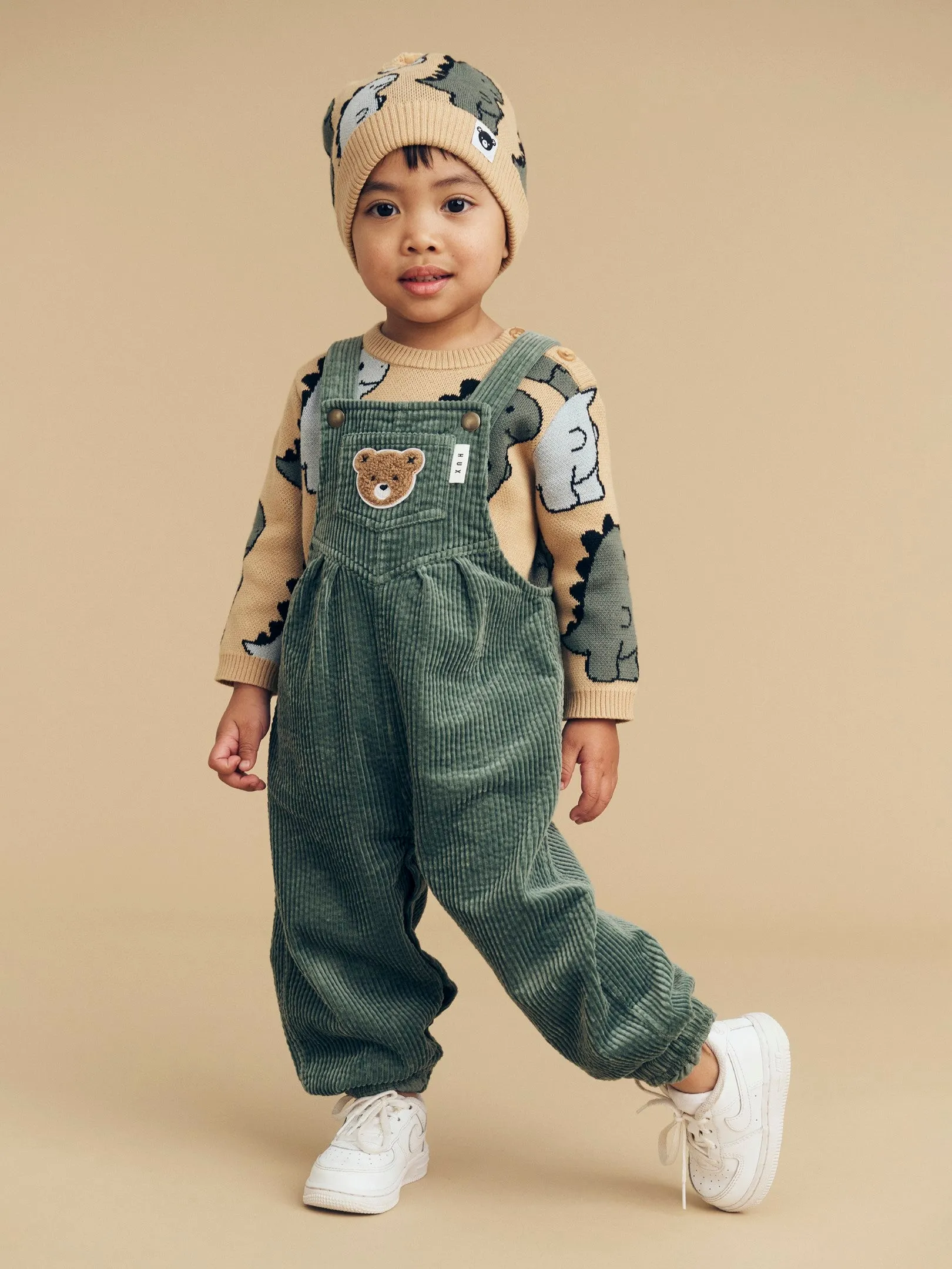 Huxbaby Cord Overalls - Light Spruce