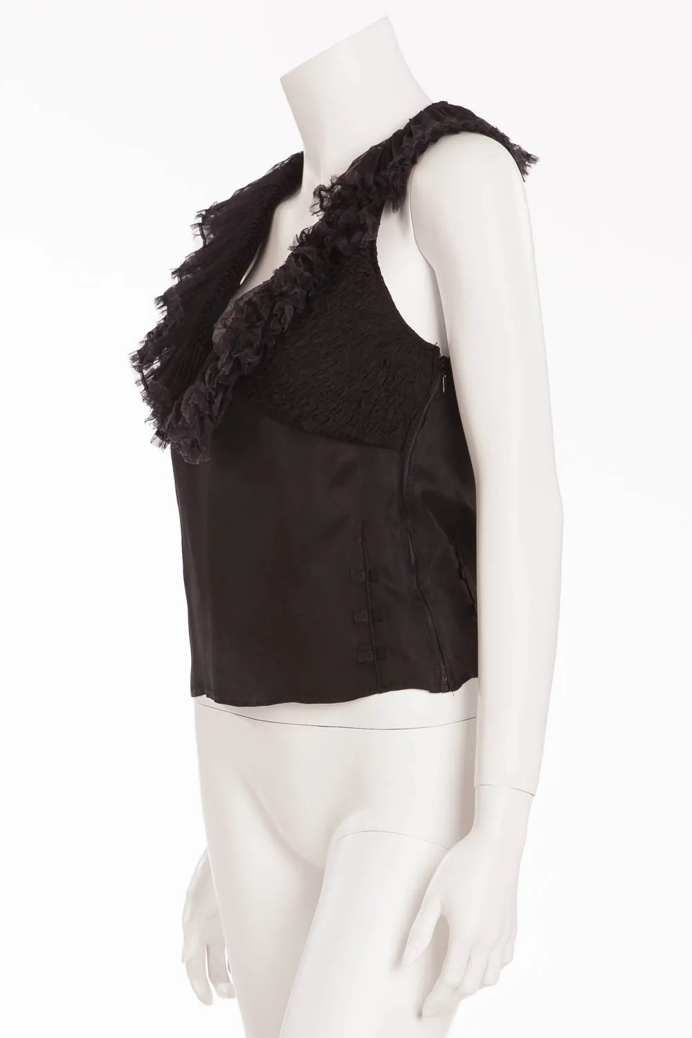 Iconic Tom Ford for Gucci - Black Top with Ruffles - IT 42 - $375