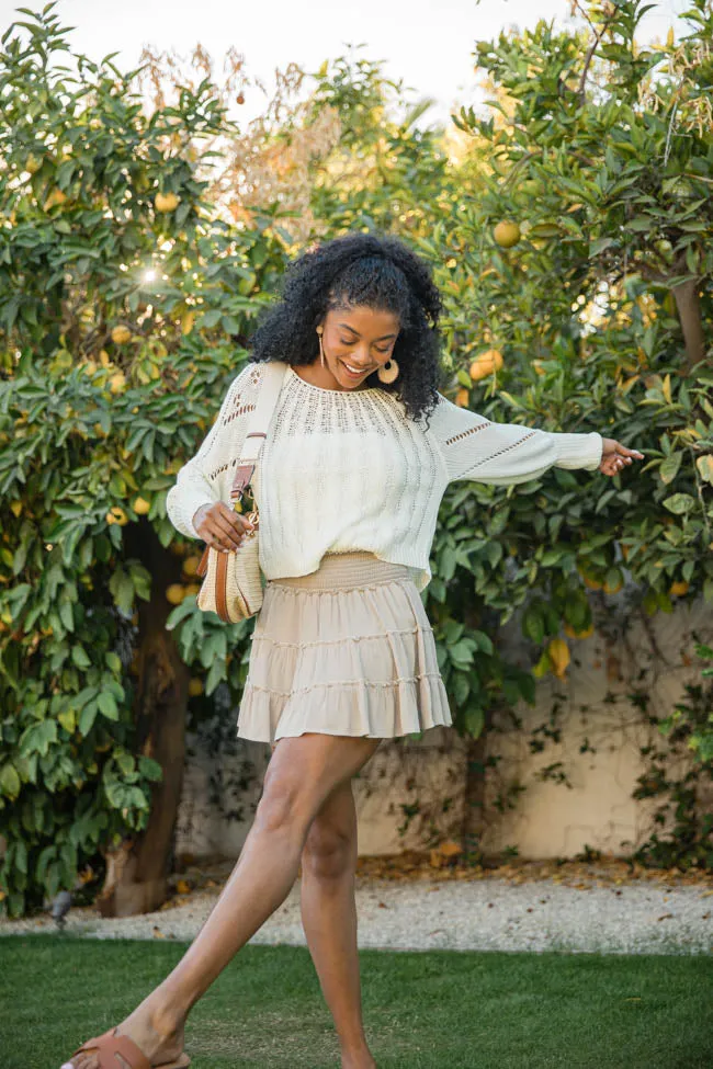 I'm Just Me Ivory Cable Knit Lightweight Sweater FINAL SALE