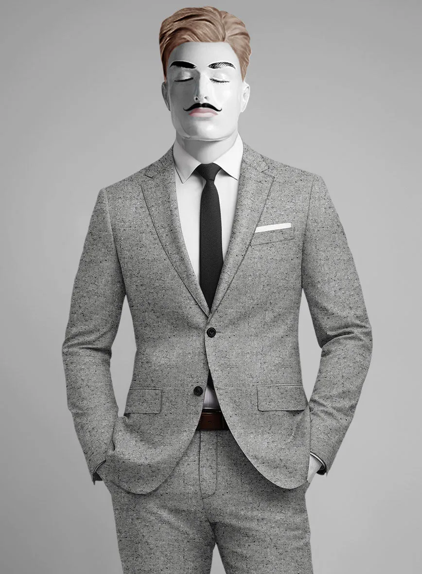 Italian Donegal Light Gray Wool Jacket