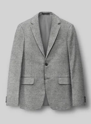Italian Donegal Light Gray Wool Jacket