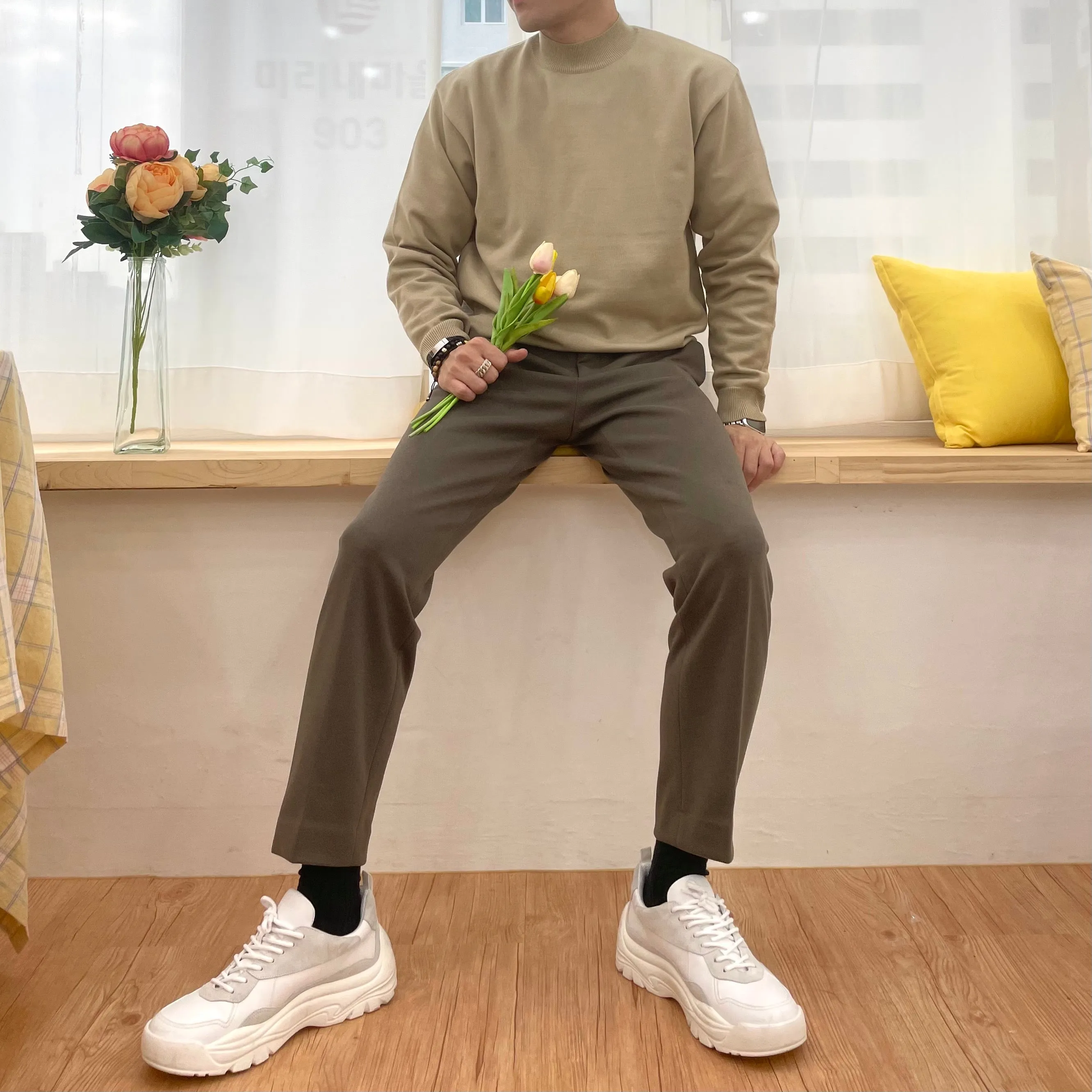 [Korean Style] Cashmere blended Round Knitted Sweaters