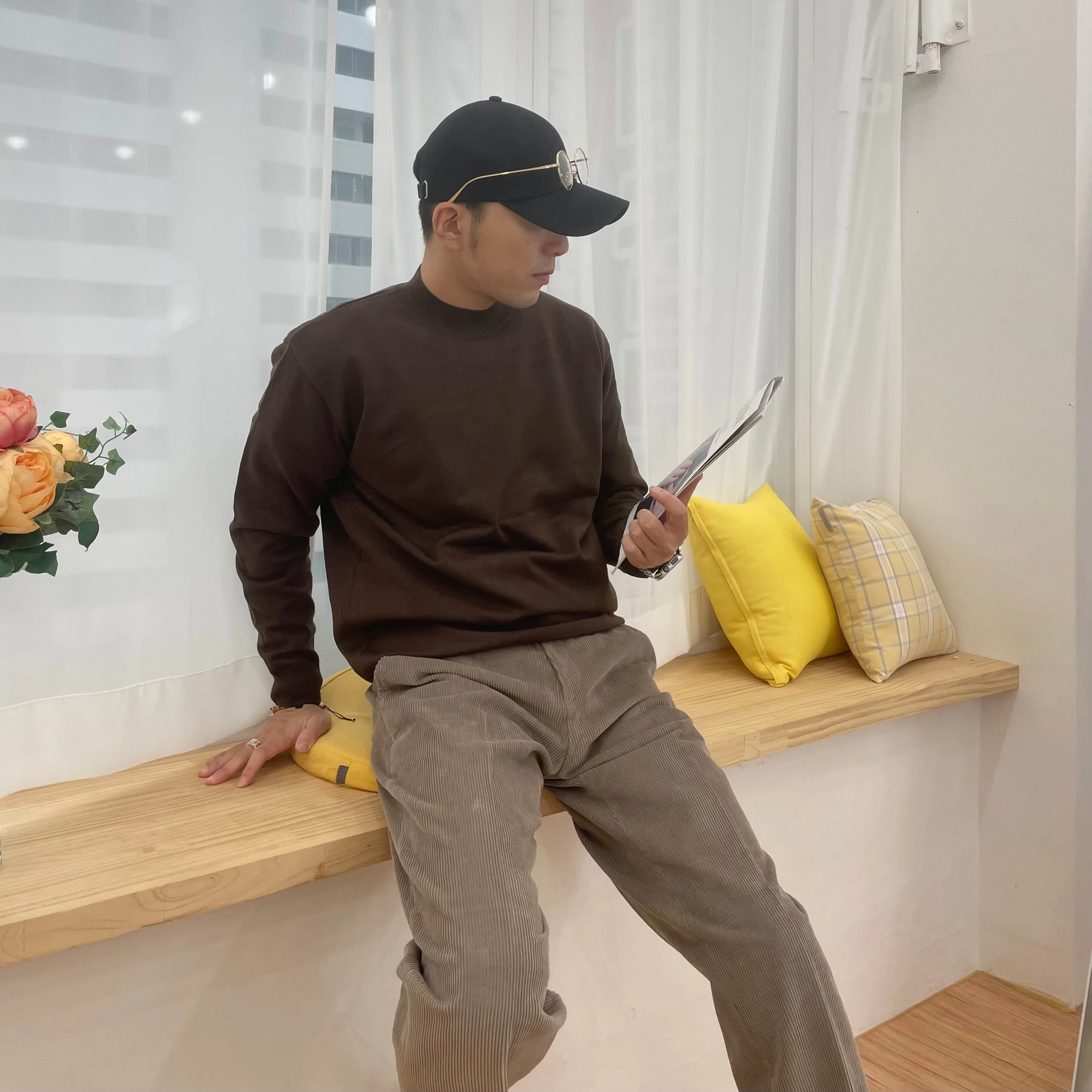 [Korean Style] Cashmere blended Round Knitted Sweaters