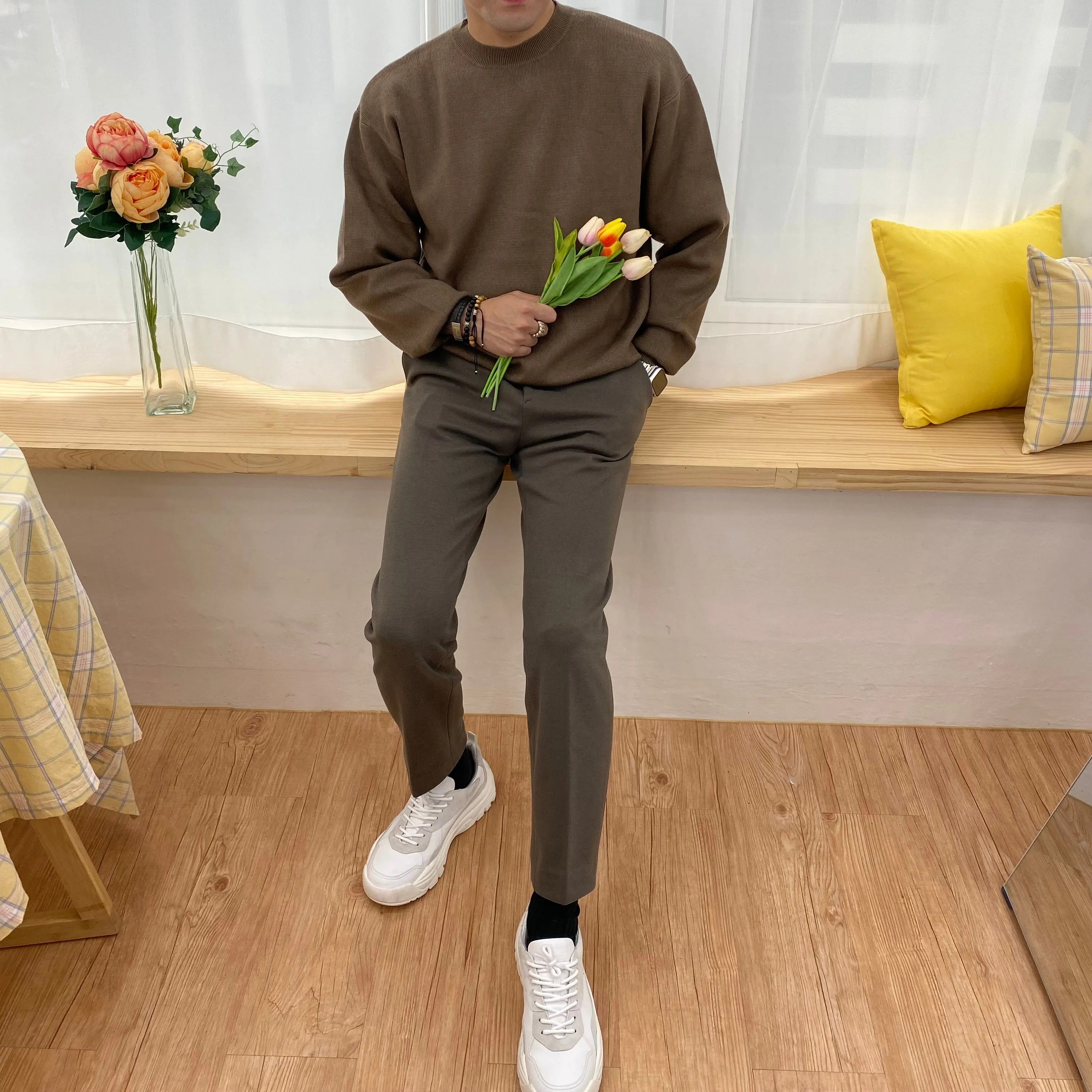 [Korean Style] Cashmere blended Round Knitted Sweaters