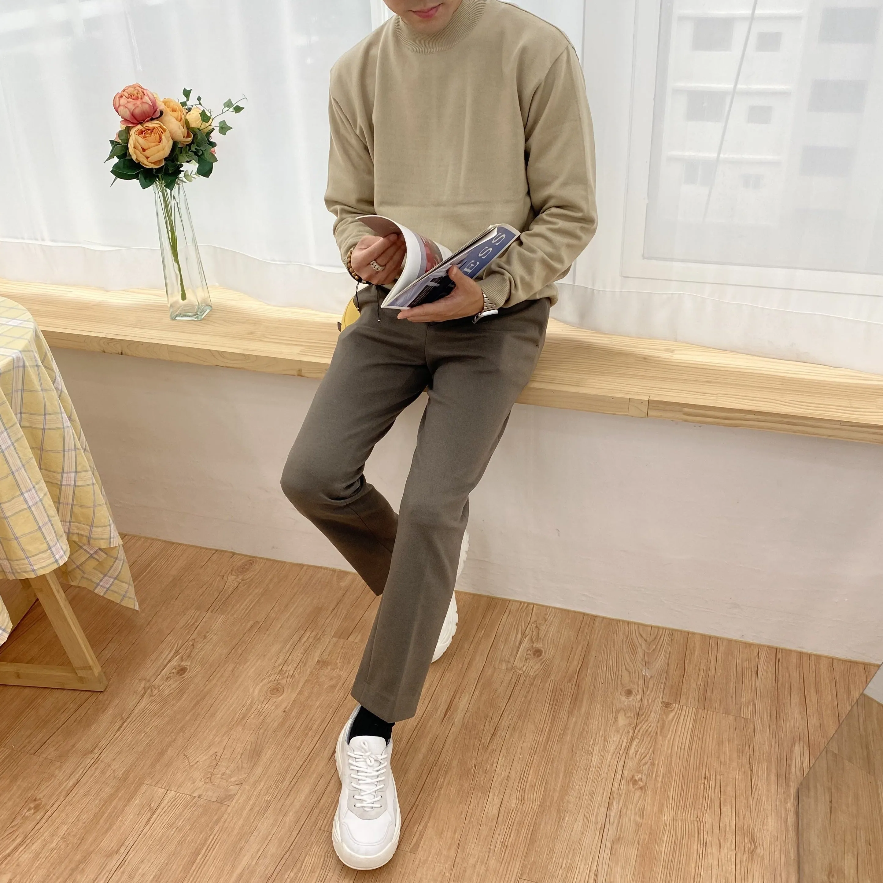 [Korean Style] Cashmere blended Round Knitted Sweaters