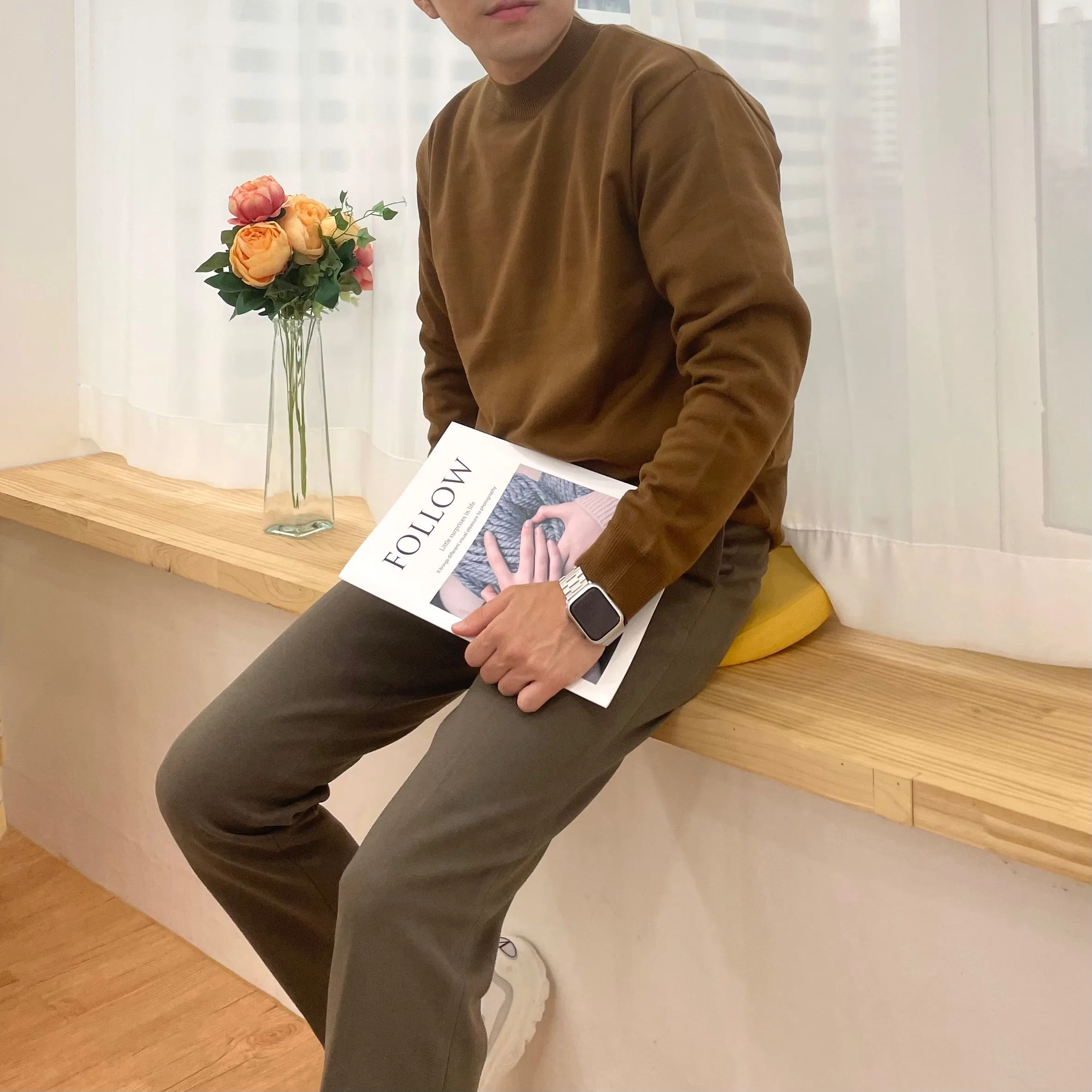 [Korean Style] Cashmere blended Round Knitted Sweaters