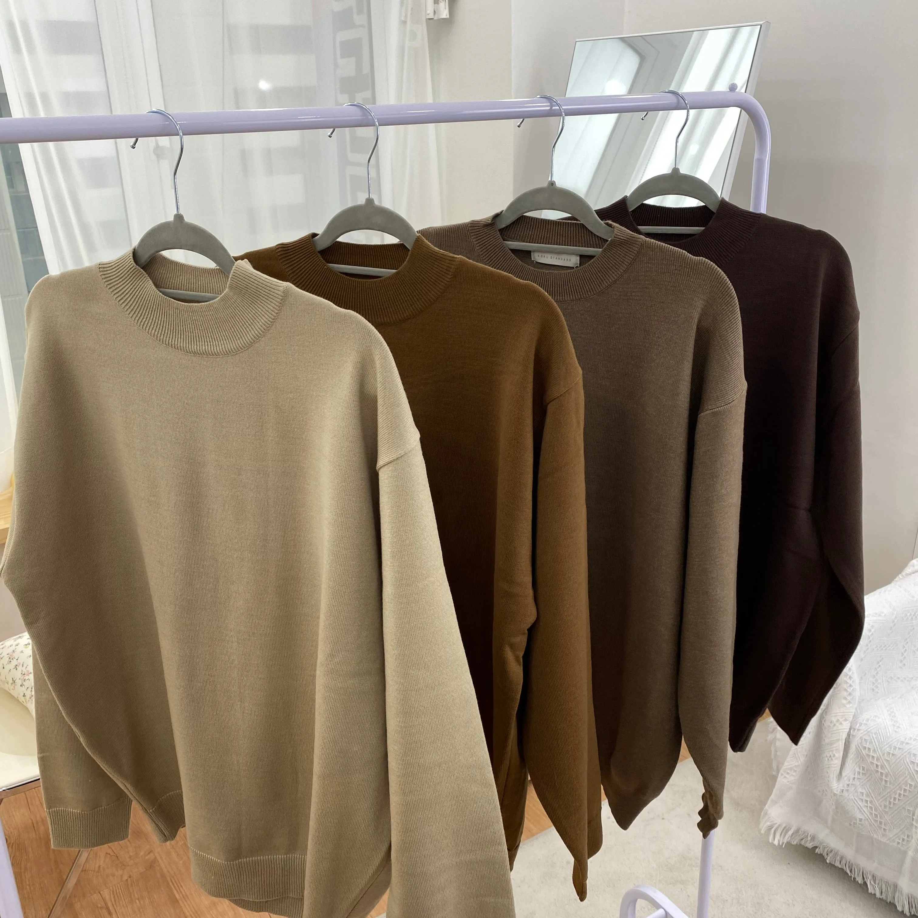 [Korean Style] Cashmere blended Round Knitted Sweaters