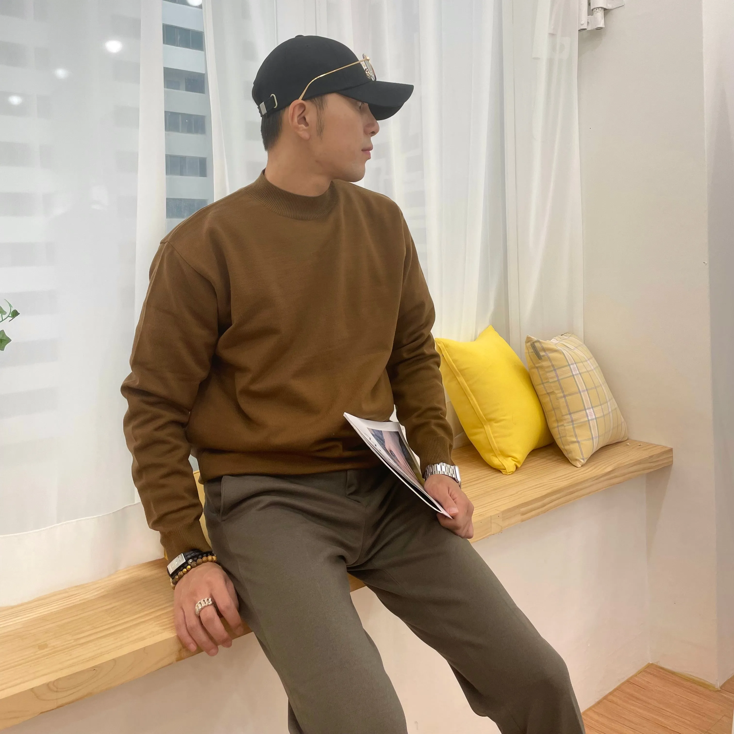 [Korean Style] Cashmere blended Round Knitted Sweaters