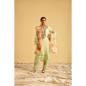 Lahario Seher Kurta Set Green (Set Of 3)