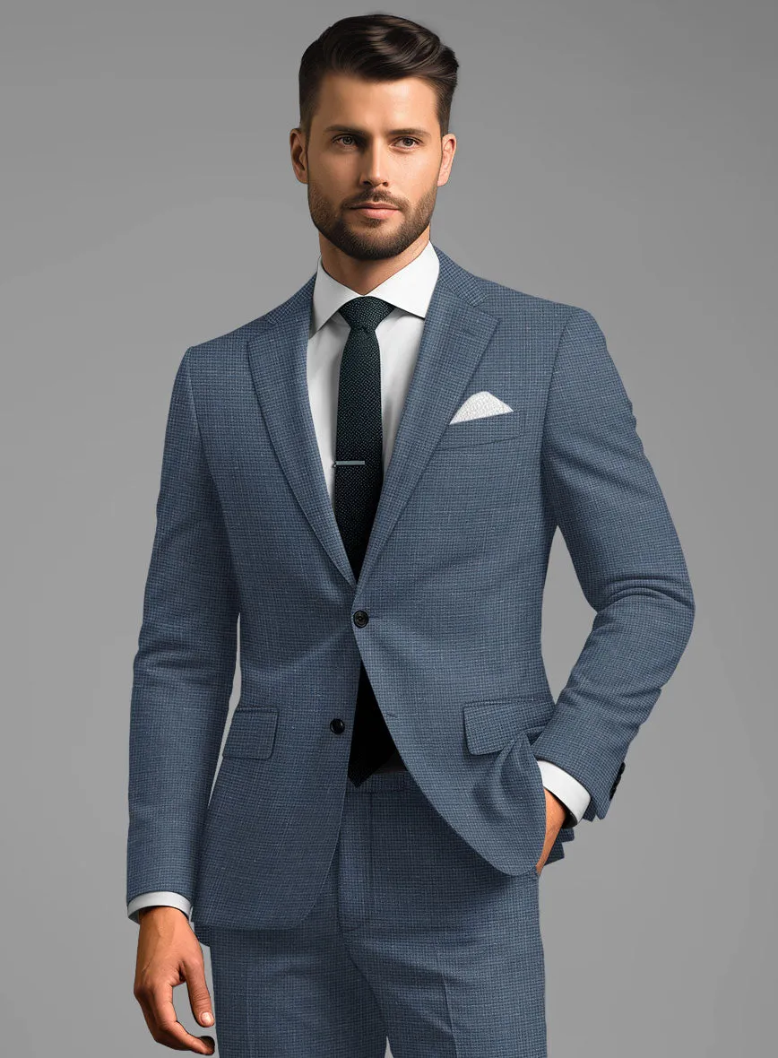 London Loom Blue Abelardo Wool Silk Linen Jacket