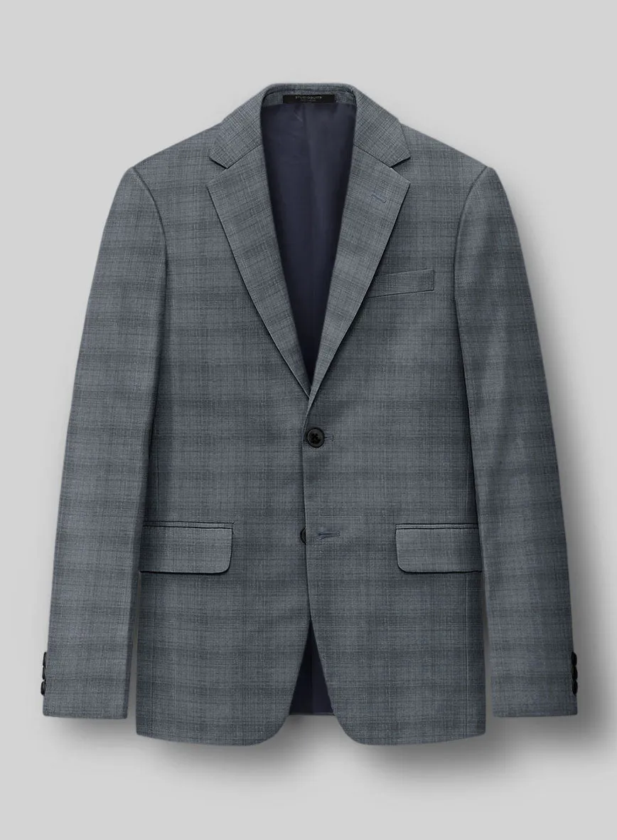 London Loom Blue Bruna Wool Silk Linen Jacket