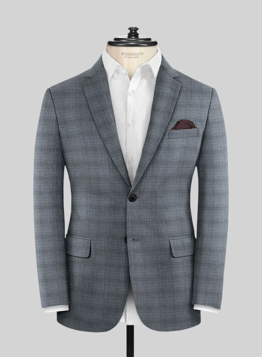 London Loom Blue Bruna Wool Silk Linen Jacket