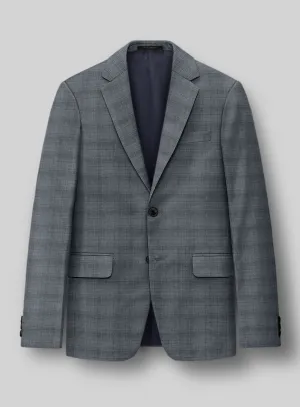 London Loom Blue Bruna Wool Silk Linen Jacket