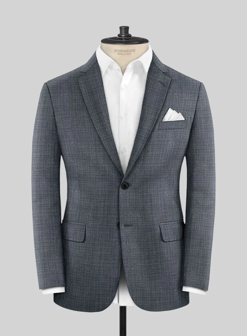 London Loom Blue Eufemia Wool Silk Linen Jacket
