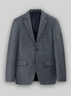 London Loom Blue Eufemia Wool Silk Linen Jacket