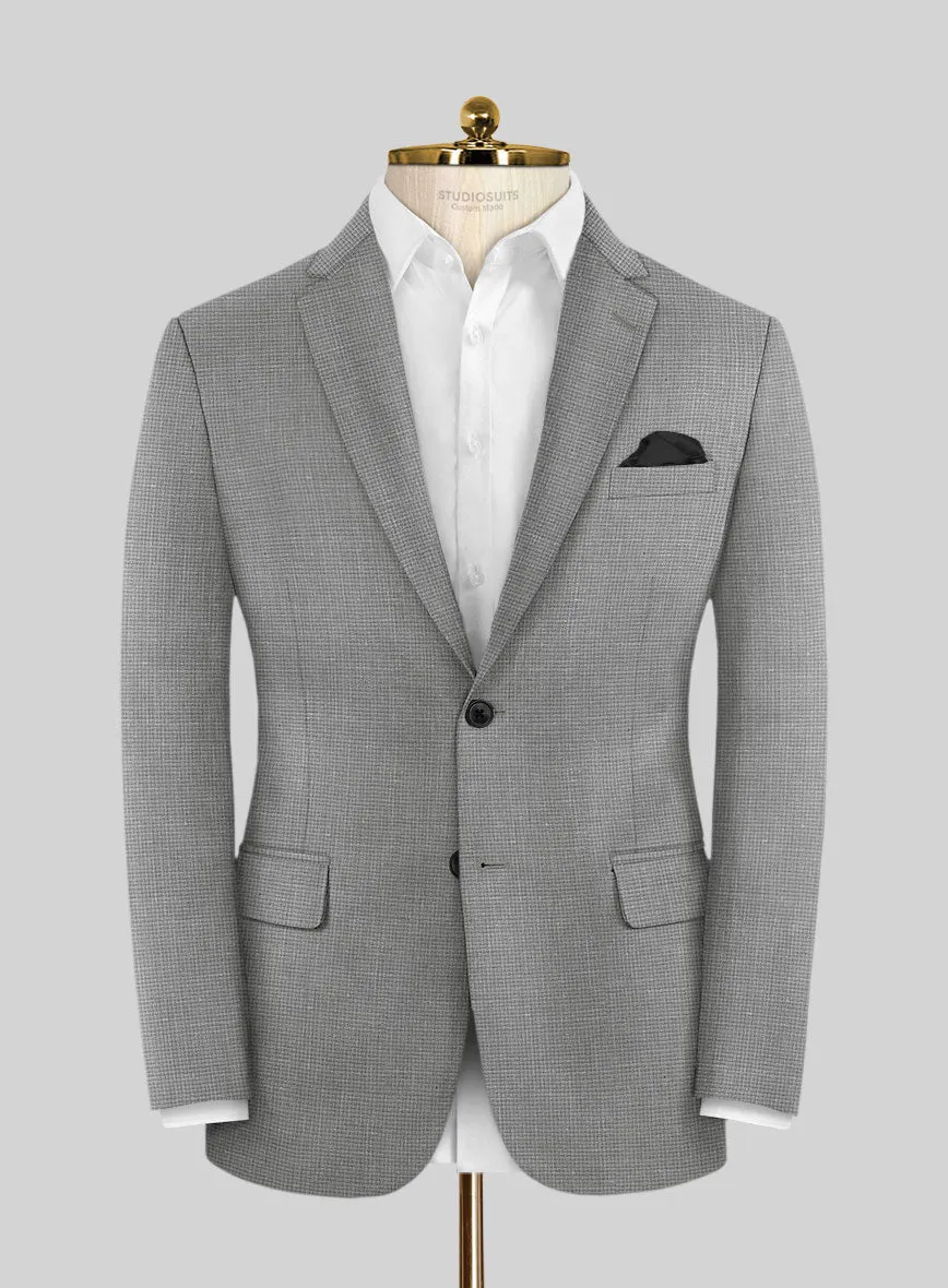 London Loom Gray Abelardo Wool Silk Linen Jacket