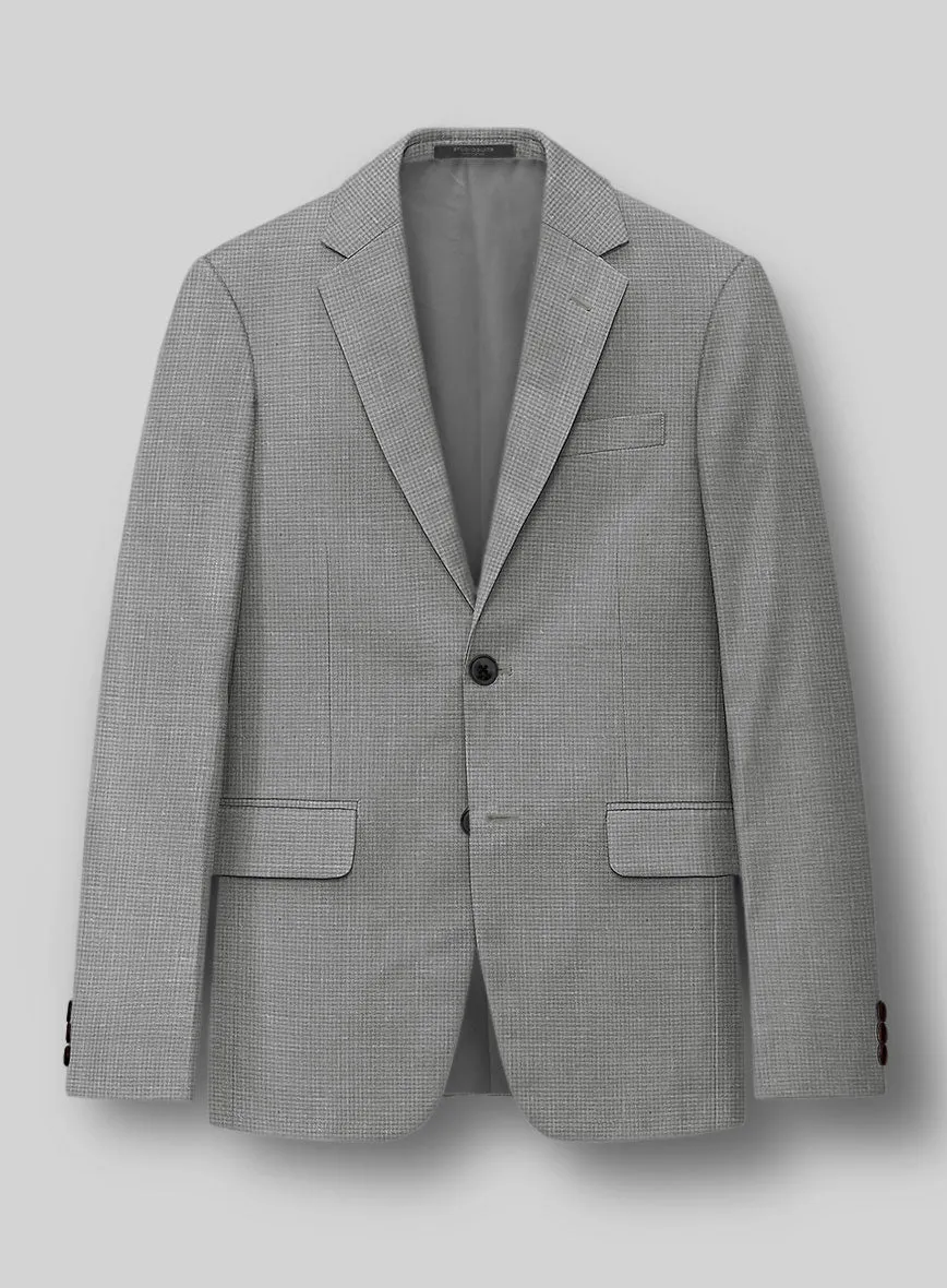 London Loom Gray Abelardo Wool Silk Linen Jacket