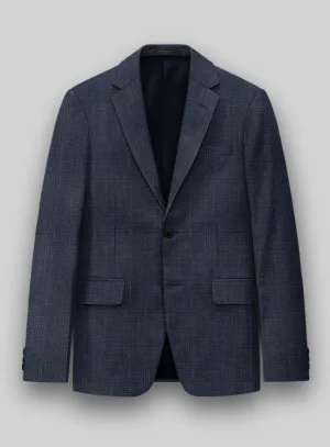 London Loom Navy Blue Abelardo Wool Silk Linen Jacket