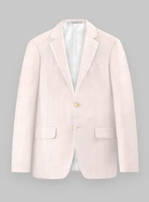 London Loom Pink Herringbone Wool Silk Linen Jacket
