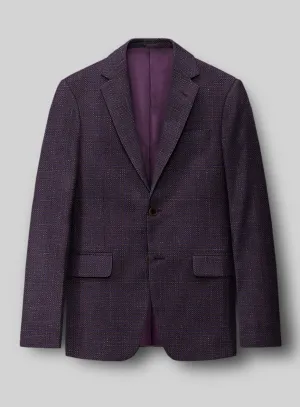London Loom Wine Ilaria Wool Silk Linen Jacket