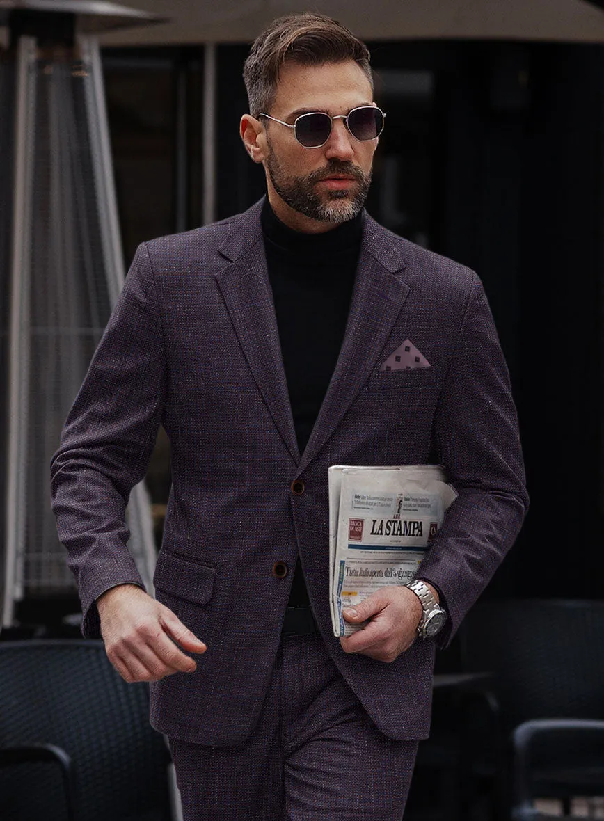 London Loom Wine Ilaria Wool Silk Linen Jacket