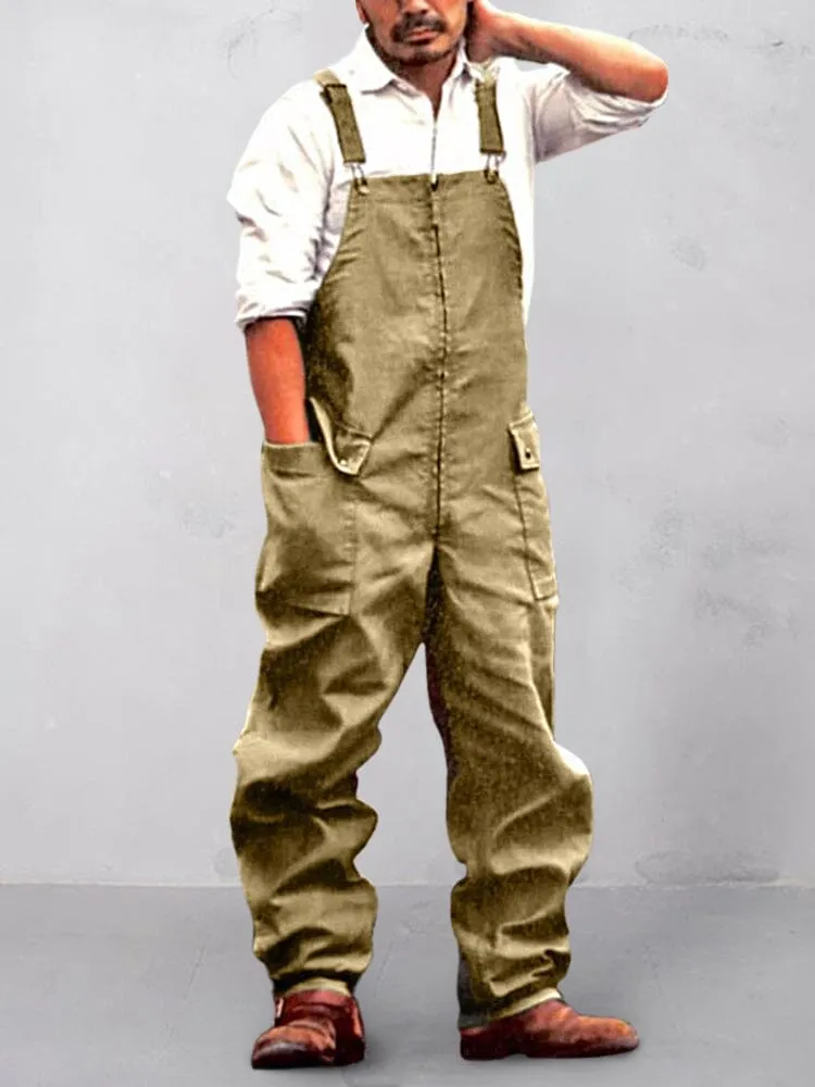 Loose Overalls Pants with Pockets