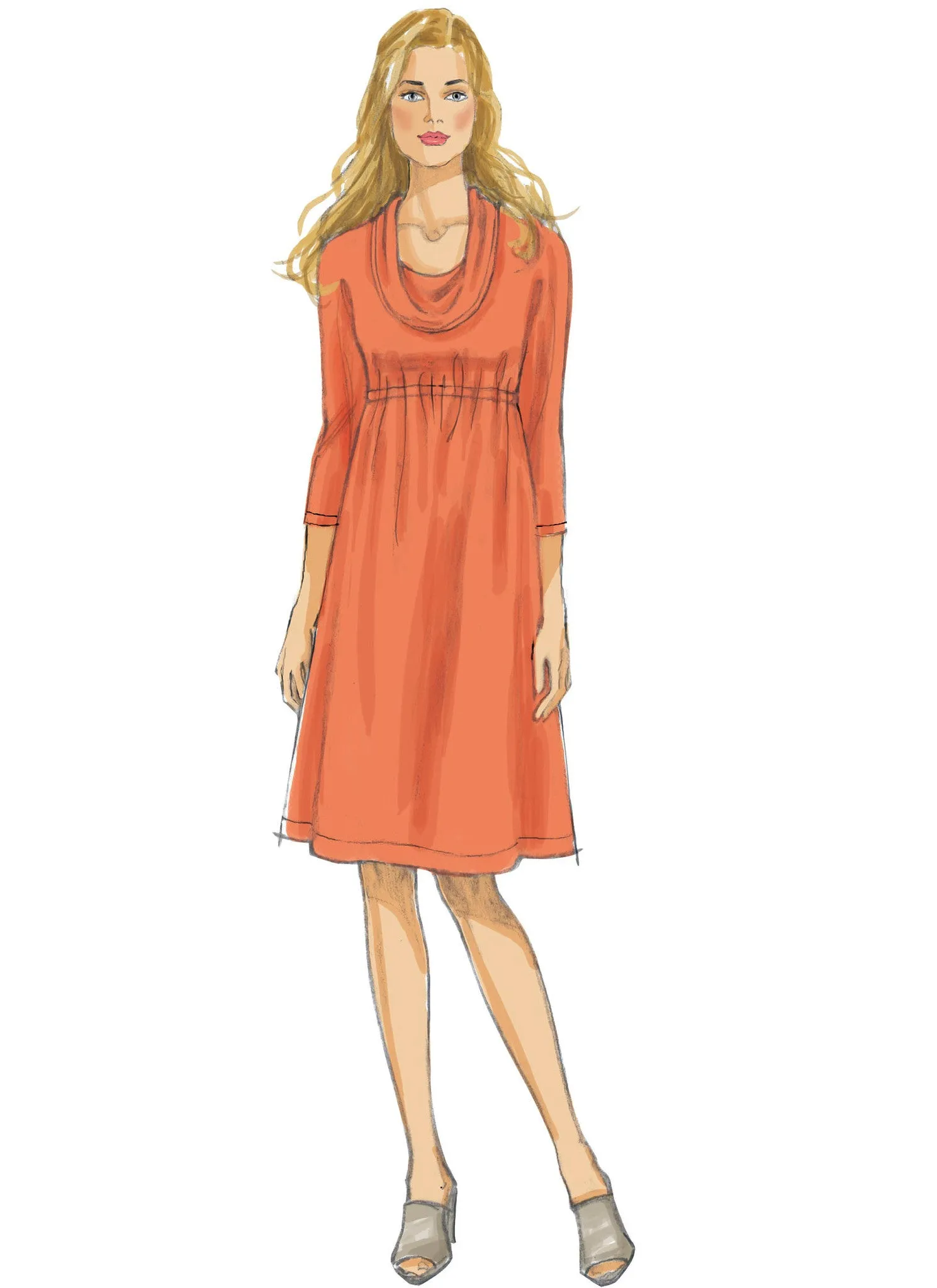 McCall's Pattern M7353 Misses' Raised Elastic-Waist Top & Dresses