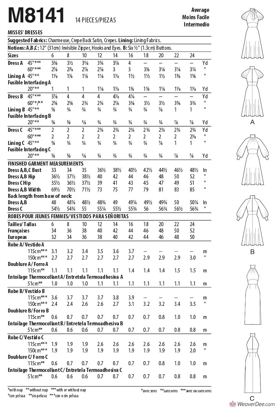 McCall's Pattern M8141 Misses' Dresses #AstorMcCalls