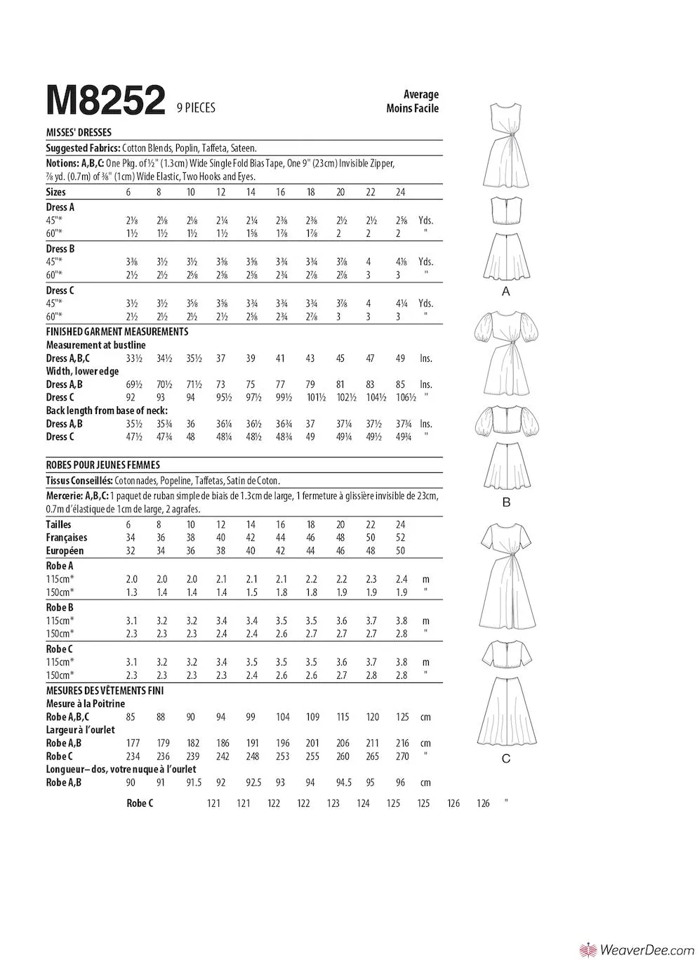 McCall's Pattern M8252 Misses' Dresses