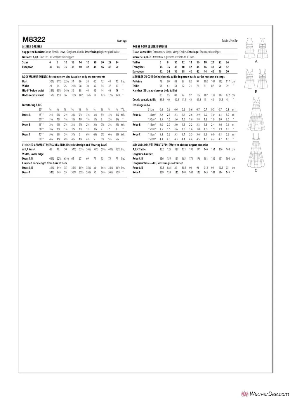 McCall's Pattern M8322 Misses' Dresses
