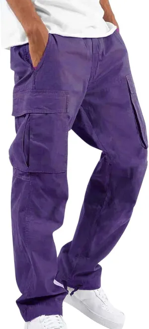 Mens Sweatpants Joggers Pants Man Cargo Pants Men's Heavyweight Cargo Fleece Sweatpants Stretch Elastic Waist Jogger