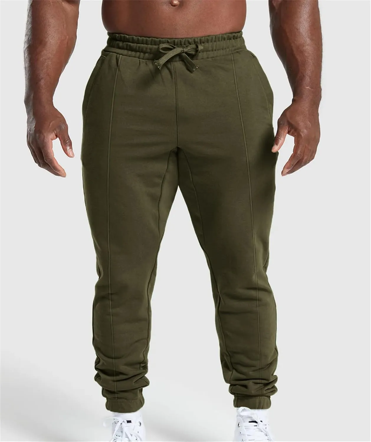 Men's Workout Tapered Pants Stripe Drawstring Sweatpants Slim Fit Solid Baggy Pants Gym Athletic Joggers Sweatpants
