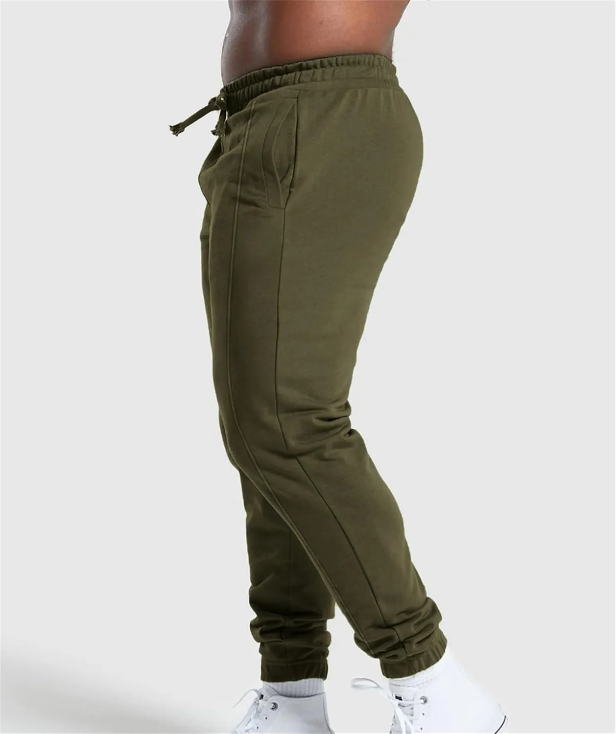 Men's Workout Tapered Pants Stripe Drawstring Sweatpants Slim Fit Solid Baggy Pants Gym Athletic Joggers Sweatpants